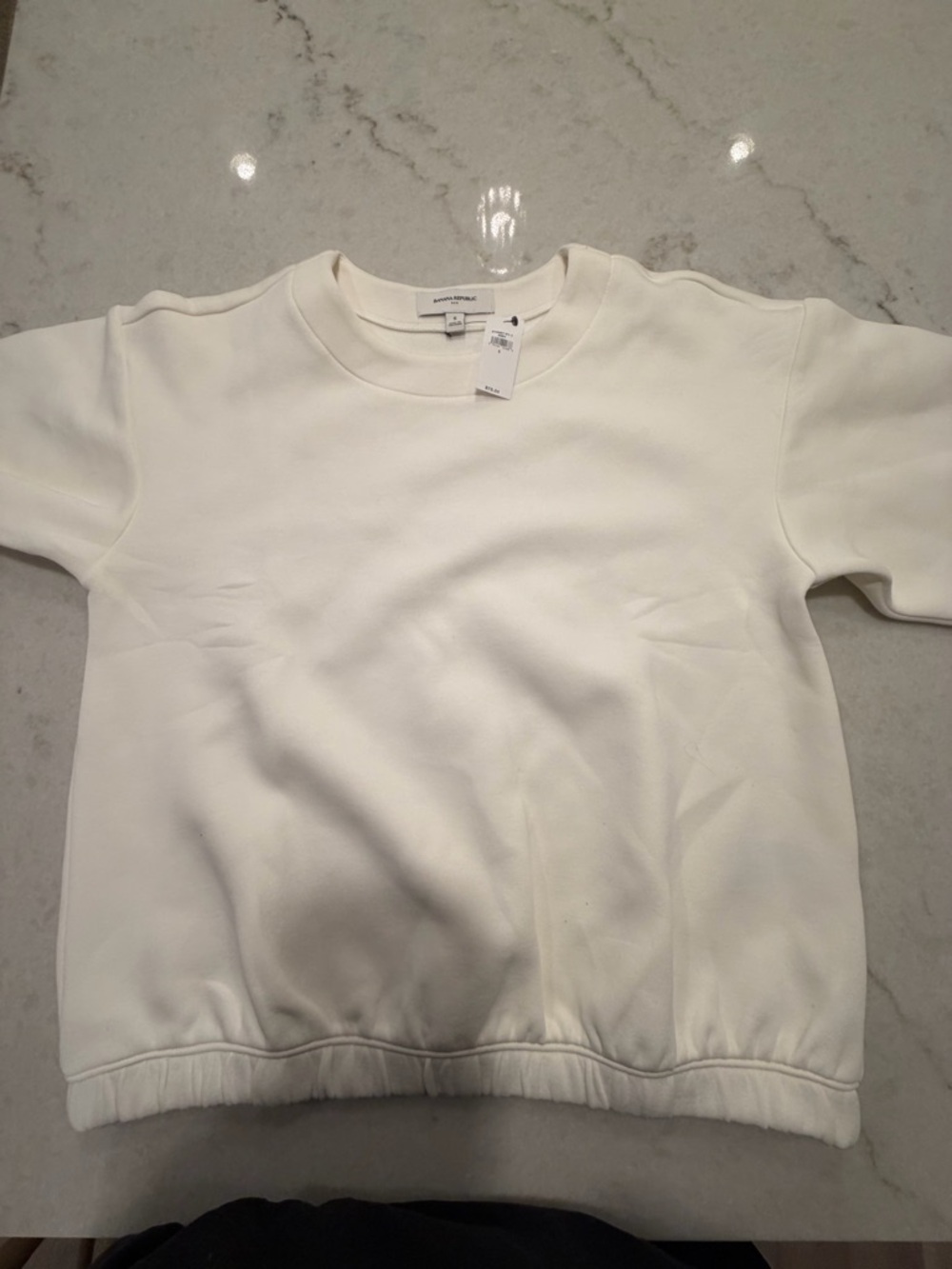 BANANA REPUBLIC Everyday Minimal Cream Crewneck Sweatshirt! NWT! S - Picture 5 of 5